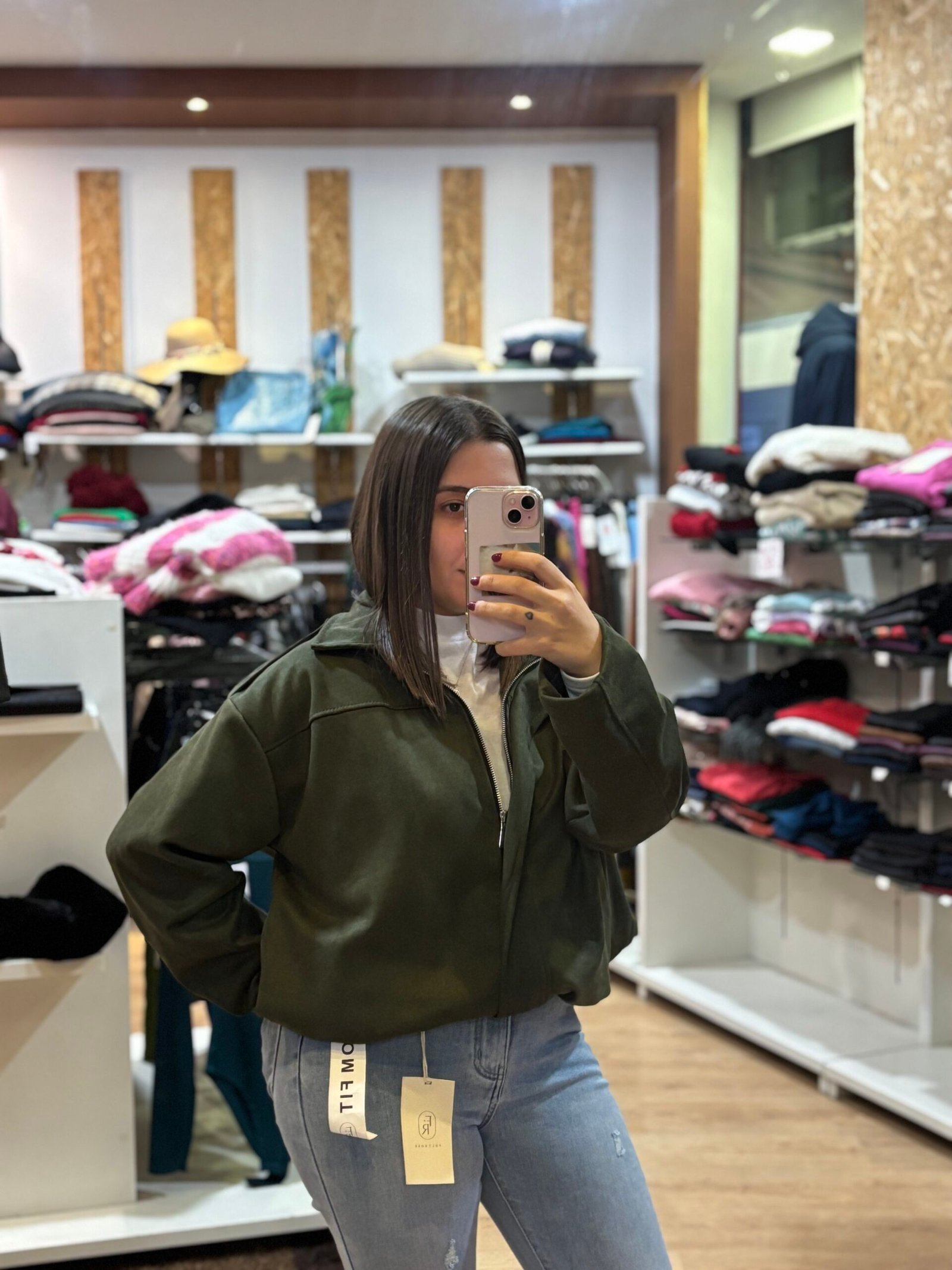 Casaco Bomber verde (c/bolso)