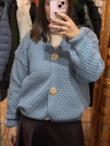 Casaco de malha azul (senhora)